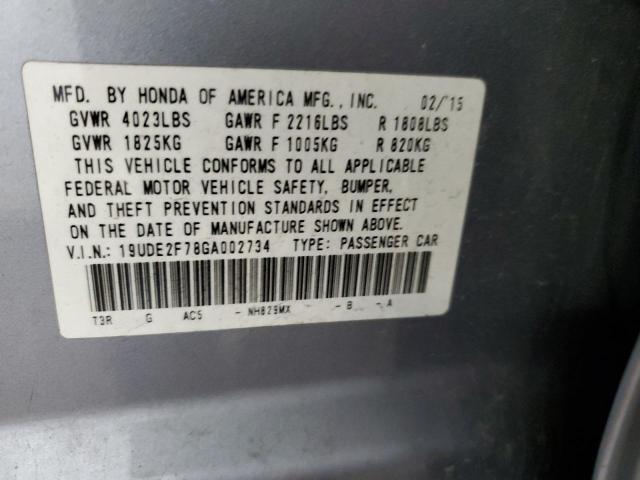 2016 ACURA ILX PREMIU 19UDE2F78GA002734