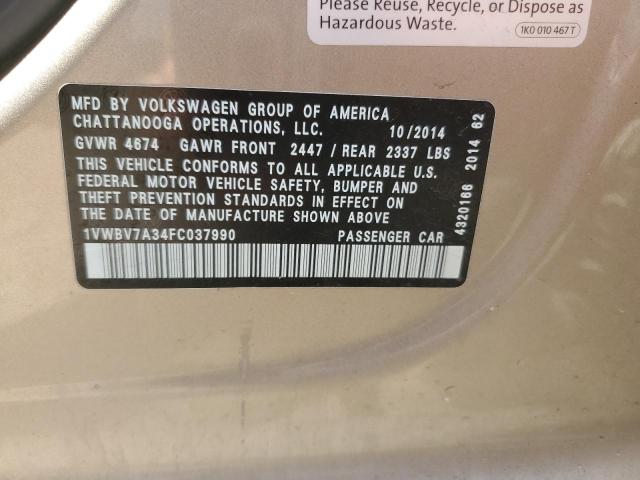 2015 VOLKSWAGEN PASSAT SE - 1VWBV7A34FC037990
