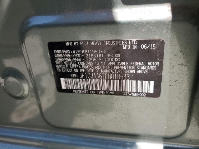 2015 SUBARU IMPREZA JF1GJAA67FH018533