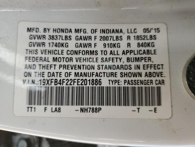 2015 HONDA CIVIC HYBR 19XFB4F22FE201886