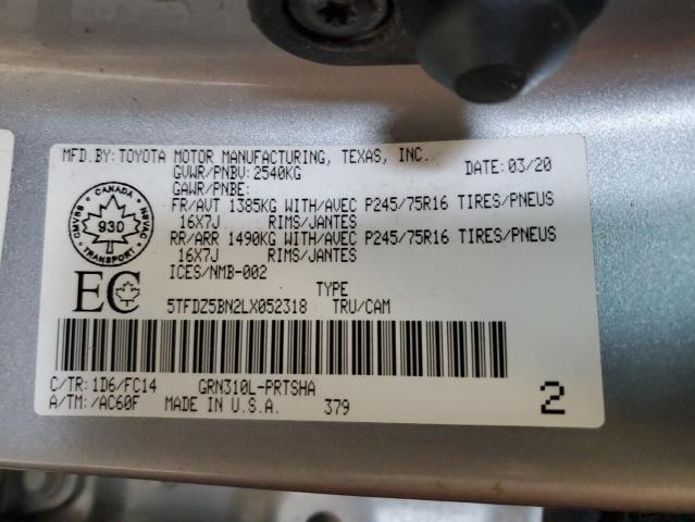 2020 TOYOTA TACOMA DOU 5TFDZ5BN2LX052318