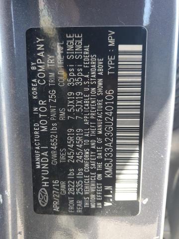 2016 HYUNDAI TUCSON LIMITED KM8J33A23GU240106