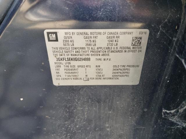 2016 GMC TERRAIN SL 2GKFLSEK8G6294888