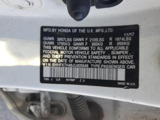 2018 HONDA CIVIC SPOR SHHFK7H48JU405948