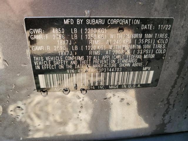 2023 SUBARU OUTBACK TO 4S4BTAPC3P3144703