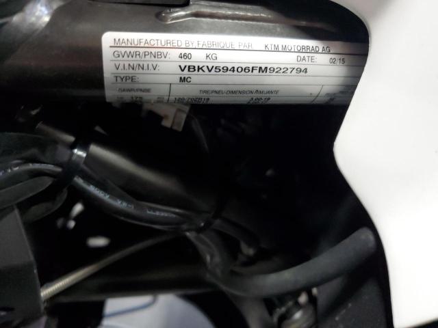 2015 KTM 1290 SUPER VBKV59406FM922794