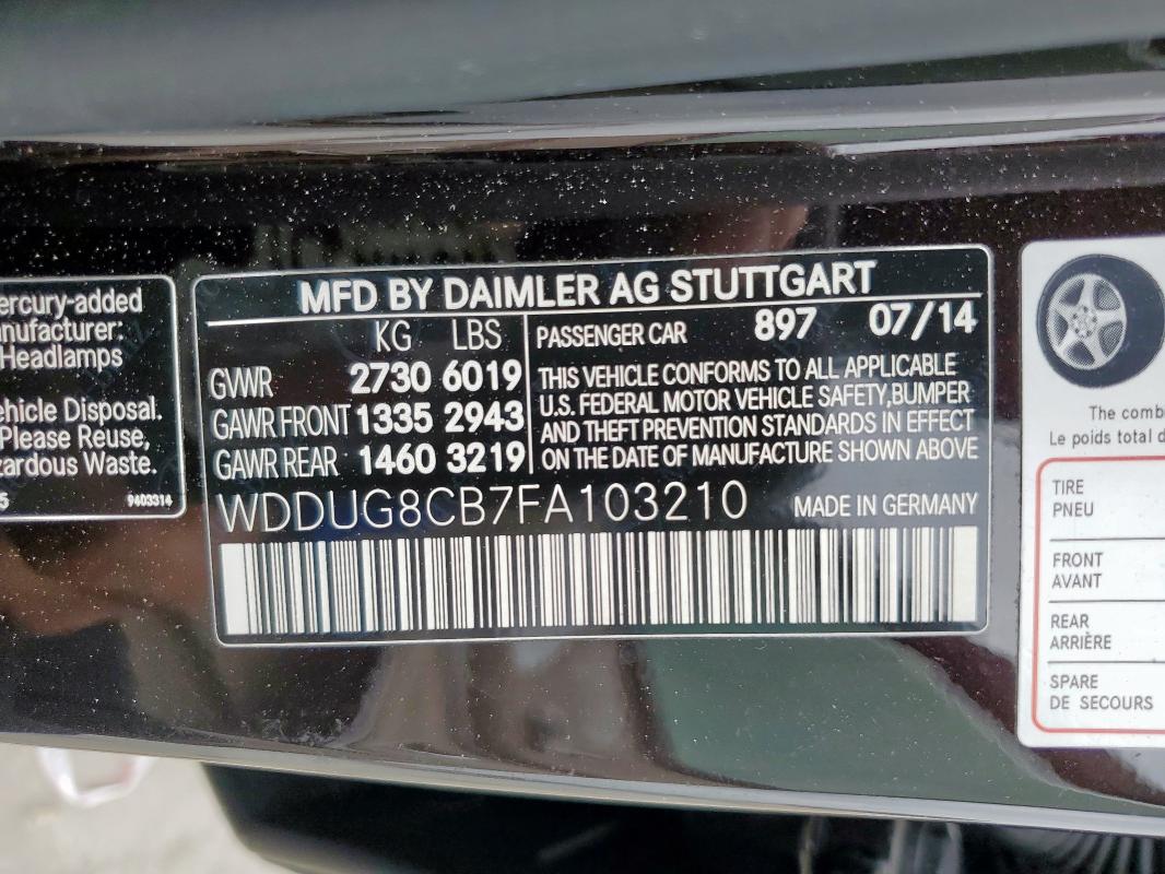 2015 MERCEDES-BENZ S 550 WDDUG8CB7FA103210