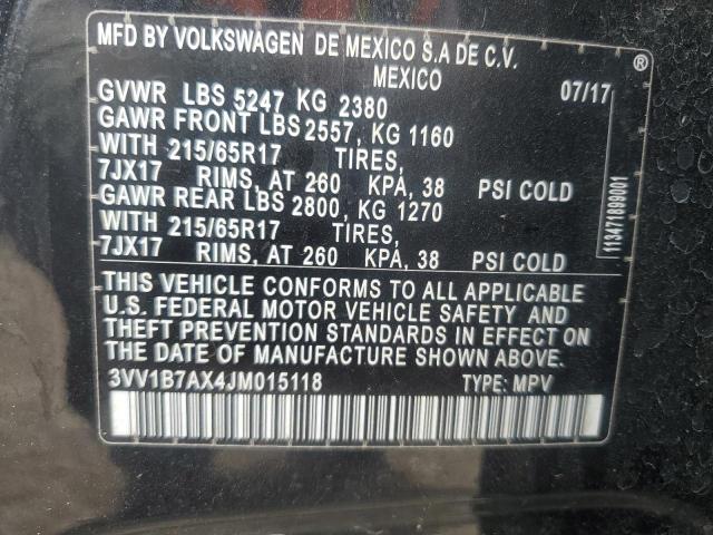 2018 VOLKSWAGEN TIGUAN S - 3VV1B7AX4JM015118