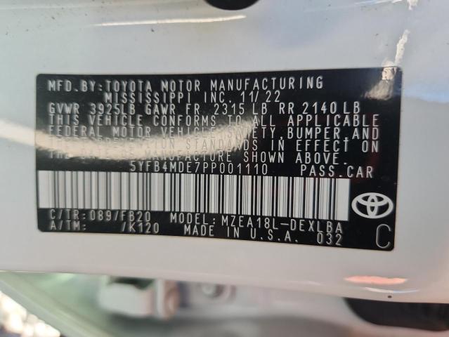 2023 TOYOTA COROLLA LE - 5YFB4MDE7PP001110