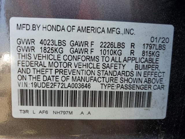 2020 ACURA ILX PREMIU 19UDE2F72LA003646