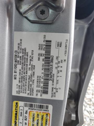 2020 FORD FUSION SEL - 3FA6P0CD3LR138663