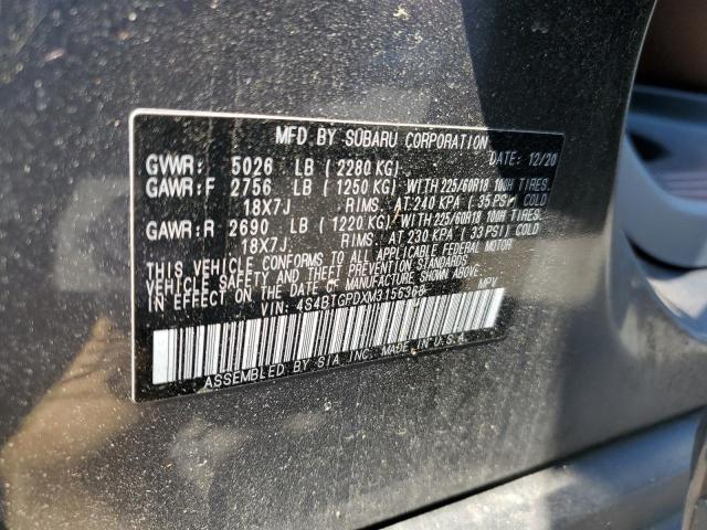 2021 SUBARU OUTBACK TO 4S4BTGPDXM3156368