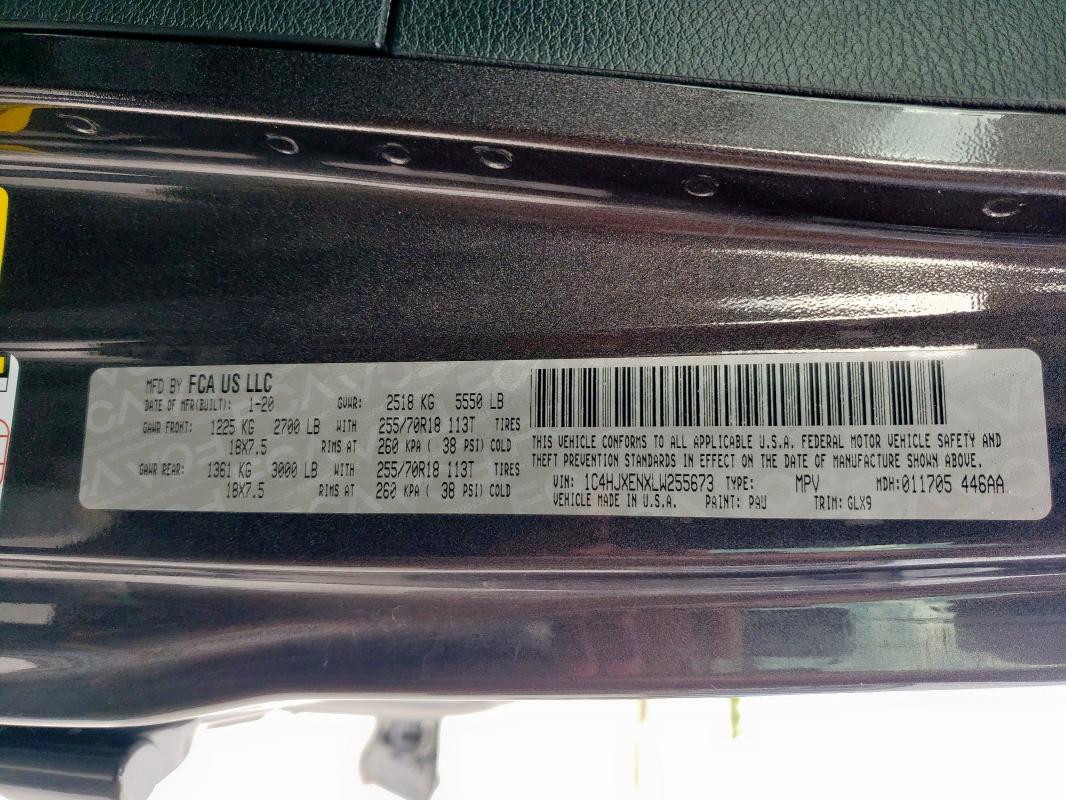 2020 JEEP WRANGLER U 1C4HJXENXLW255673