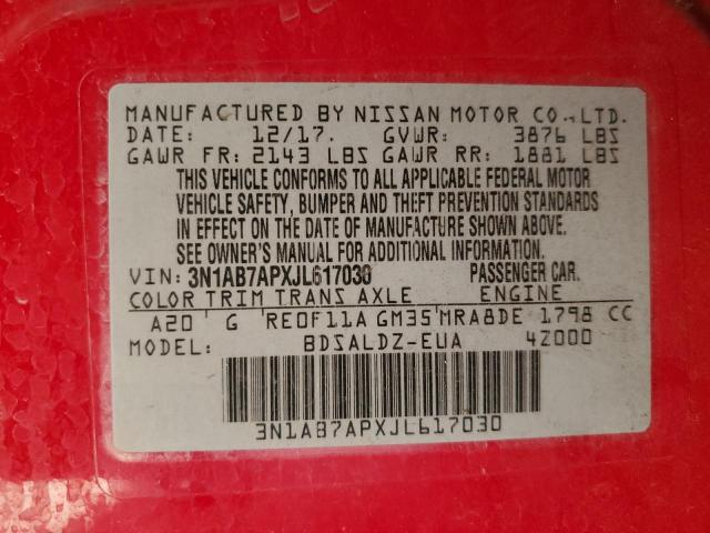 3N1AB7APXJL617030 2018 NISSAN SENTRA