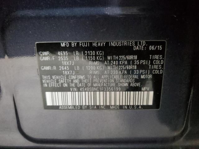 2015 SUBARU OUTBACK 2.5I LIMITED 4S4BSBNC1F3356199