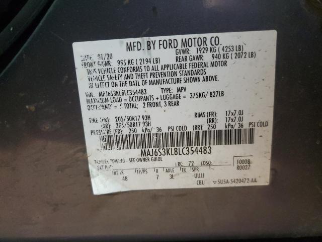 2020 FORD ECOSPORT T MAJ6S3KL8LC354483