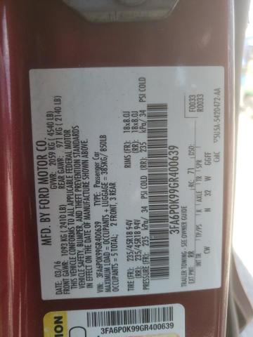 2016 FORD FUSION TIT 3FA6P0K99GR400639