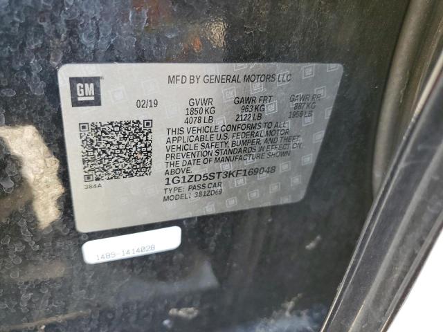 2019 CHEVROLET MALIBU LT - 1G1ZD5ST3KF169048