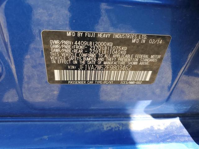 2015 SUBARU WRX STI LA JF1VA2W62F9803462
