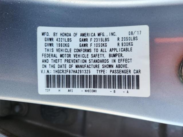 2017 HONDA ACCORD EXL - 1HGCR2F87HA291325