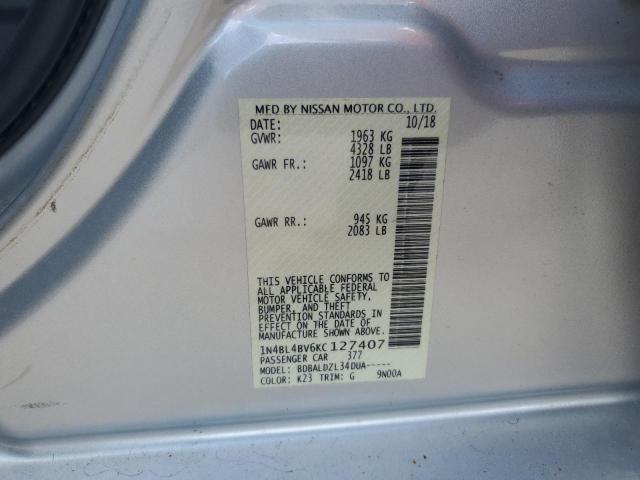 2019 NISSAN ALTIMA S 1N4BL4BV6KC127407