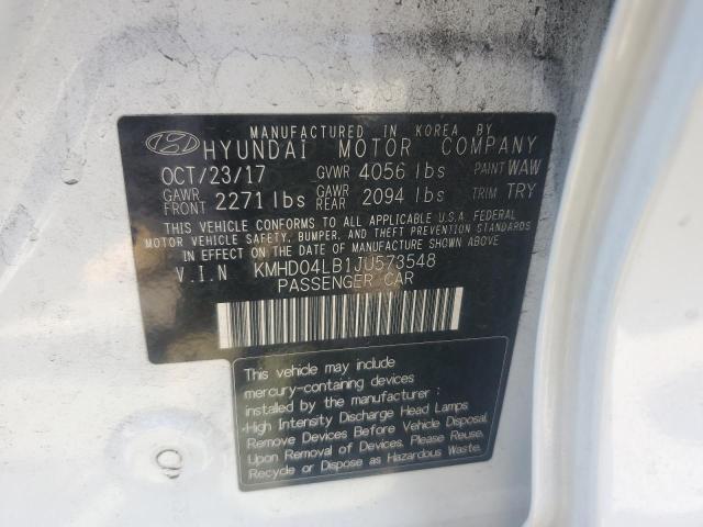 2018 HYUNDAI ELANTRA SP KMHD04LB1JU573548