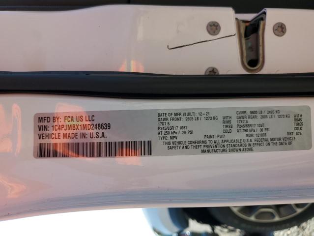 2021 JEEP CHEROKEE T 1C4PJMBX1MD248639