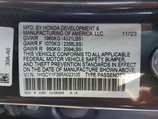 2024 HONDA ACCORD EX 1HGCY1F39RA023105