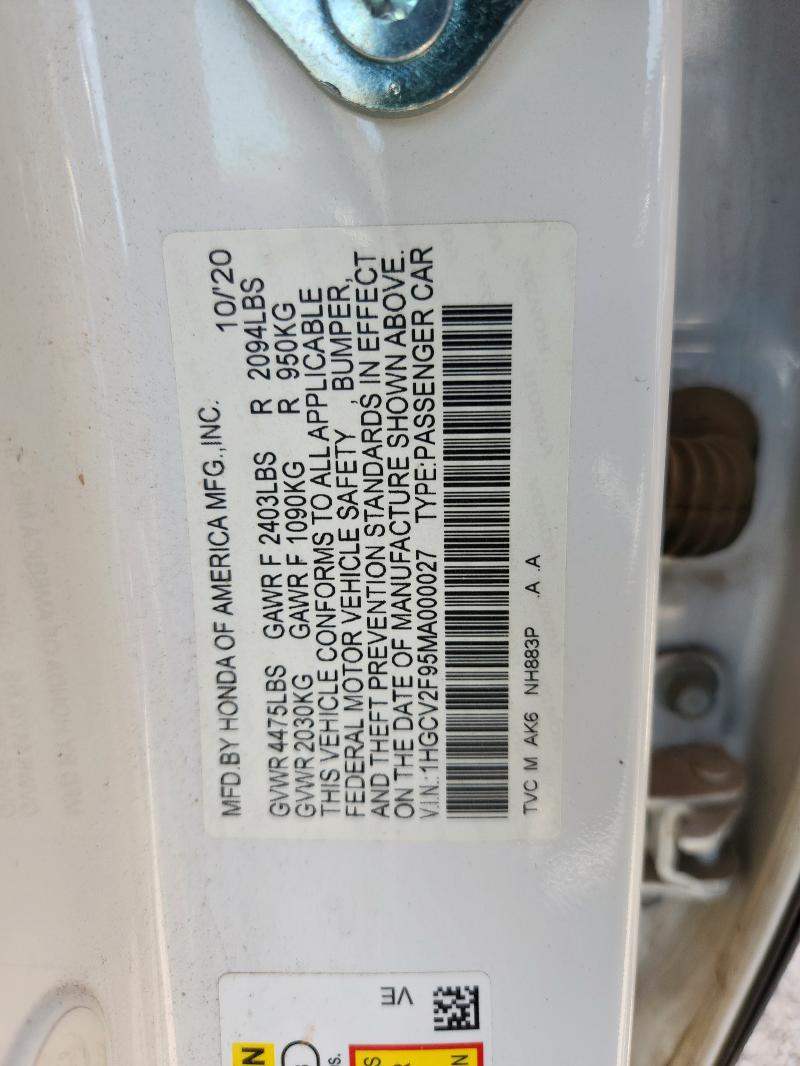 2021 HONDA ACCORD TOU - 1HGCV2F95MA000027