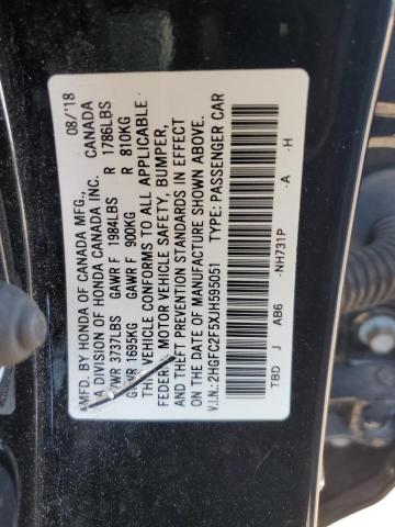 2018 HONDA CIVIC LX 2HGFC2F5XJH595051