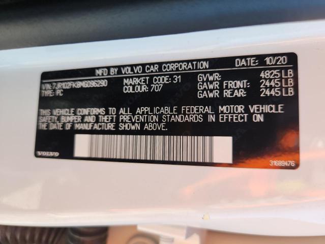 2021 VOLVO S60 T5 MOM 7JR102FK8MG096290