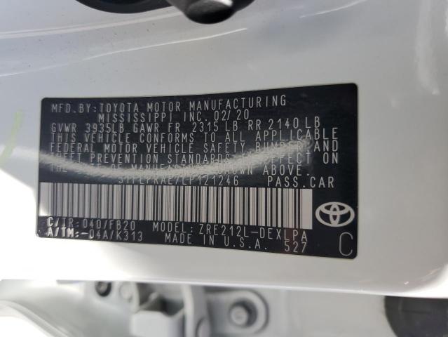 2020 TOYOTA COROLLA LE #3297126516