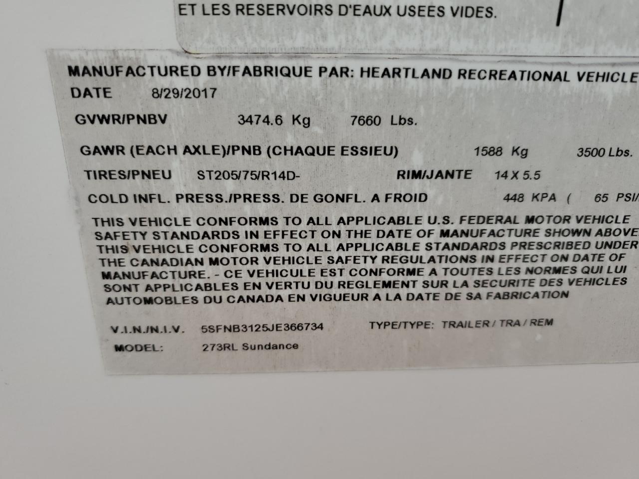 Lot #3261350477 2018 SUND TRAILER