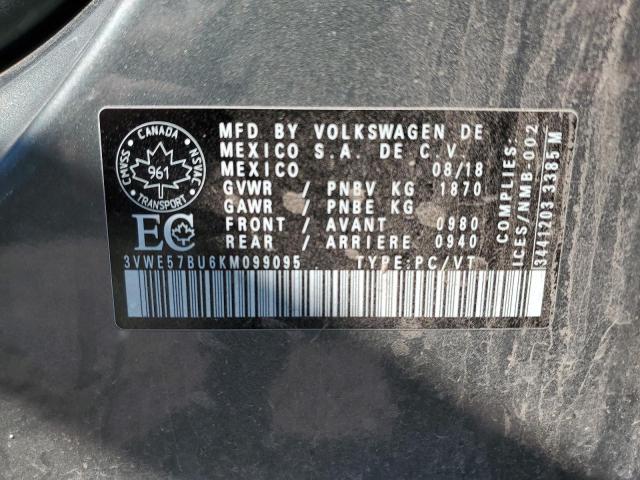 2019 VOLKSWAGEN JETTA SEL 3VWE57BU6KM099095