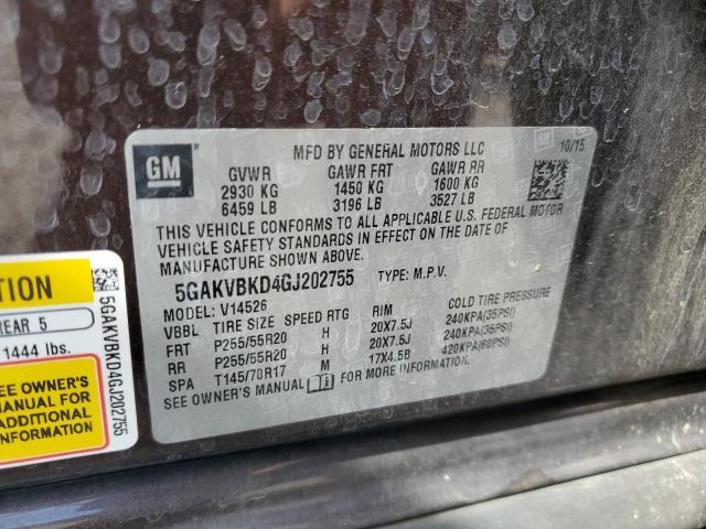 2016 BUICK ENCLAVE 5GAKVBKD4GJ202755