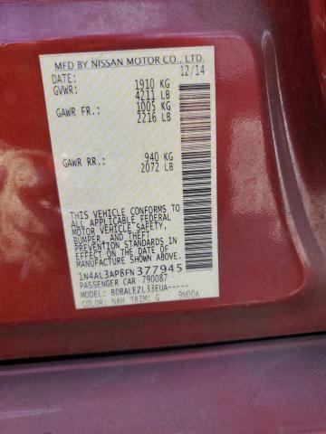 2015 NISSAN ALTIMA 2.5 1N4AL3AP8FN377945