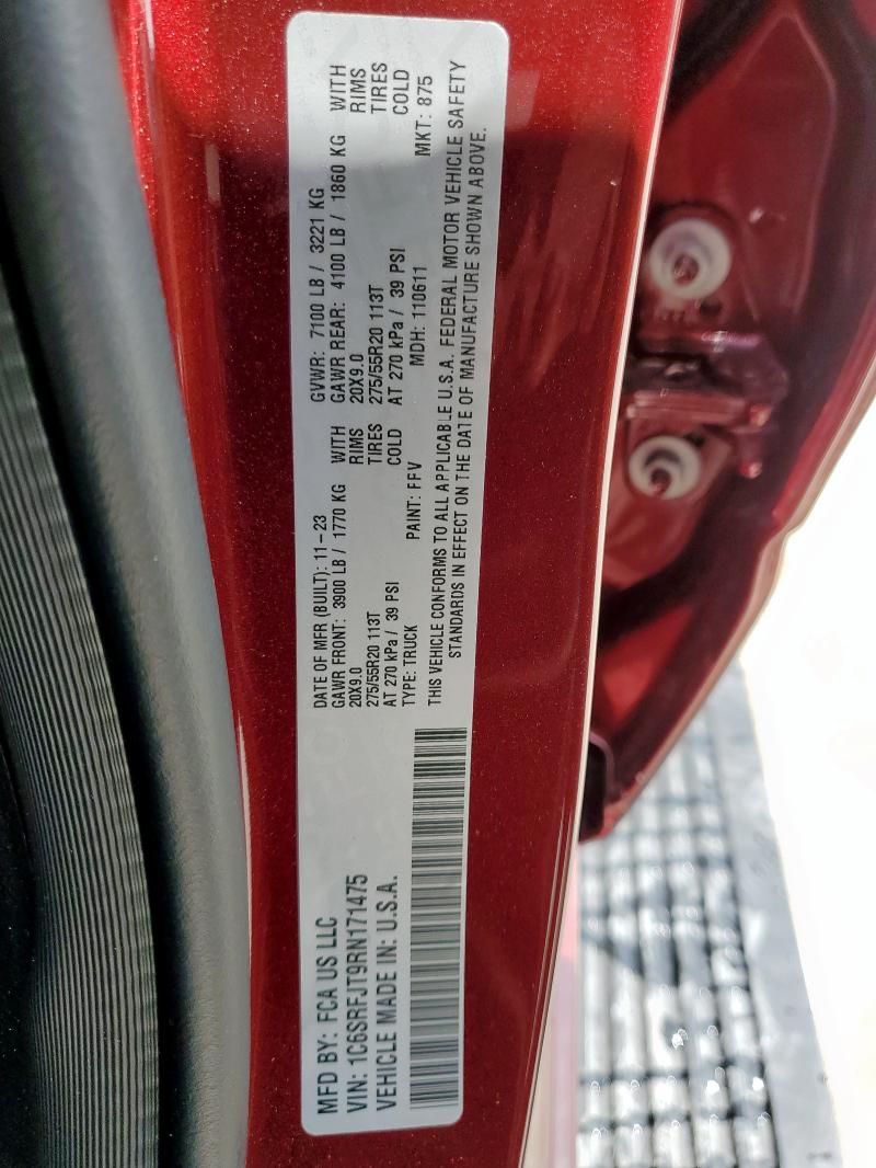 2024 RAM 1500 LARAM 1C6SRFJT9RN171475