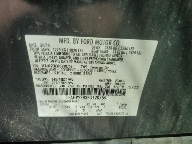 2015 FORD TAURUS SEL 1FAHP2E83FG120759