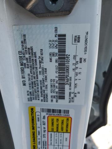 2019 FORD FUSION SE - 3FA6P0LU0KR110592