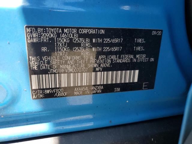 2021 TOYOTA RAV4 LE JTMG1RFV3MD070707