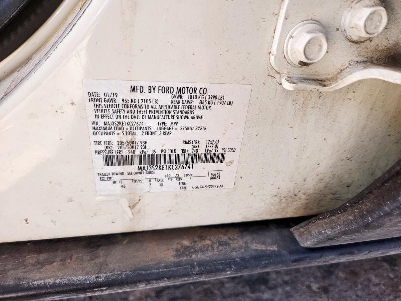 2019 FORD ECOSPORT T MAJ3S2KE1KC276741