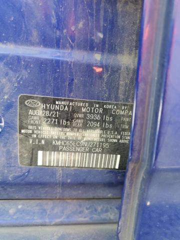 2022 HYUNDAI IONIQ BLUE KMHC65LC9NU271195