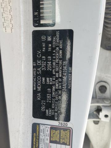 2021 KIA FORTE GT LINE 3KPF34ADXME419478