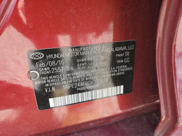 2016 HYUNDAI SONATA SE 5NPE24AF9GH393018