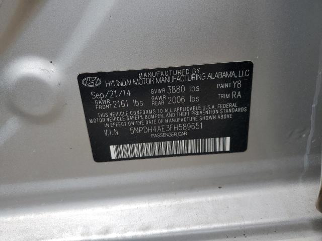 2015 HYUNDAI ELANTRA SE 5NPDH4AE3FH589651