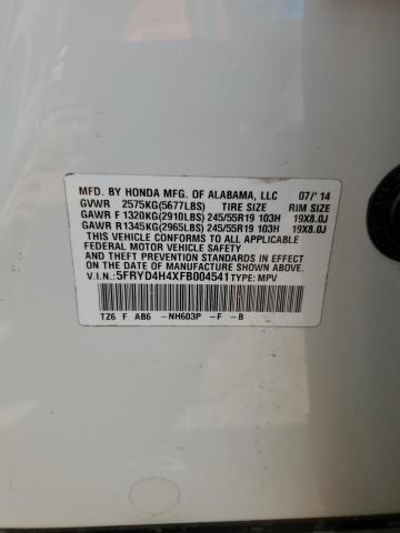 2015 ACURA MDX TECHNO 5FRYD4H4XFB004541