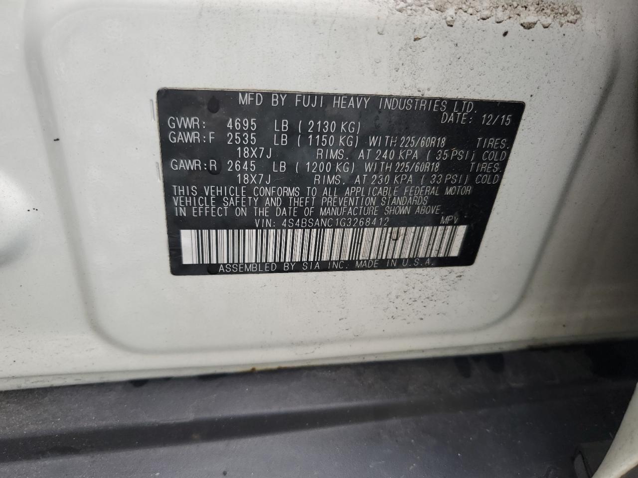 SUBARU OUTBACK 2.5I LIMITED