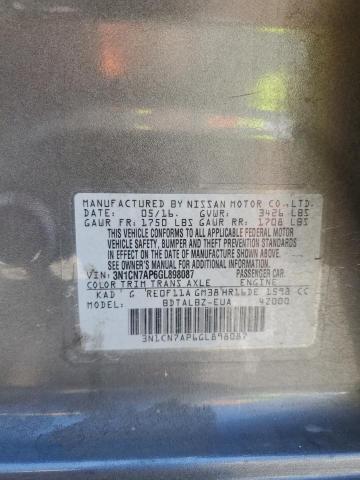 2016 NISSAN VERSA S 3N1CN7AP6GL898087