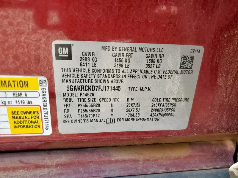 2015 BUICK ENCLAVE 5GAKRCKD7FJ171445