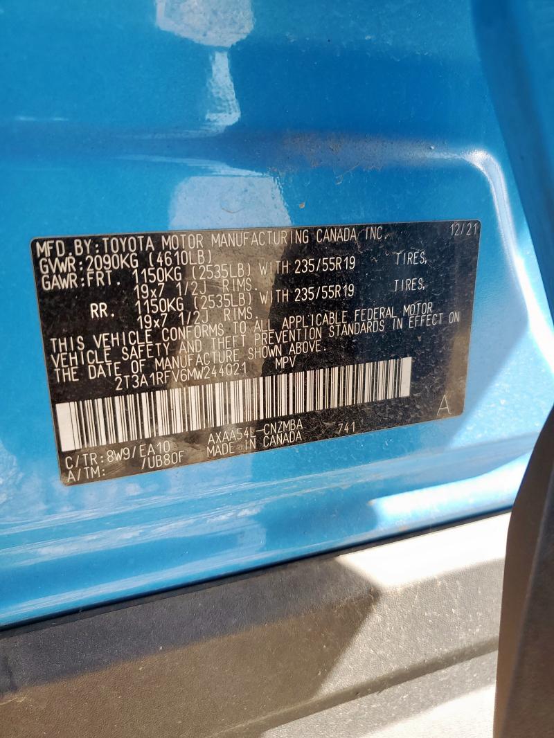 2021 TOYOTA RAV4 XLE P 2T3A1RFV6MW244021